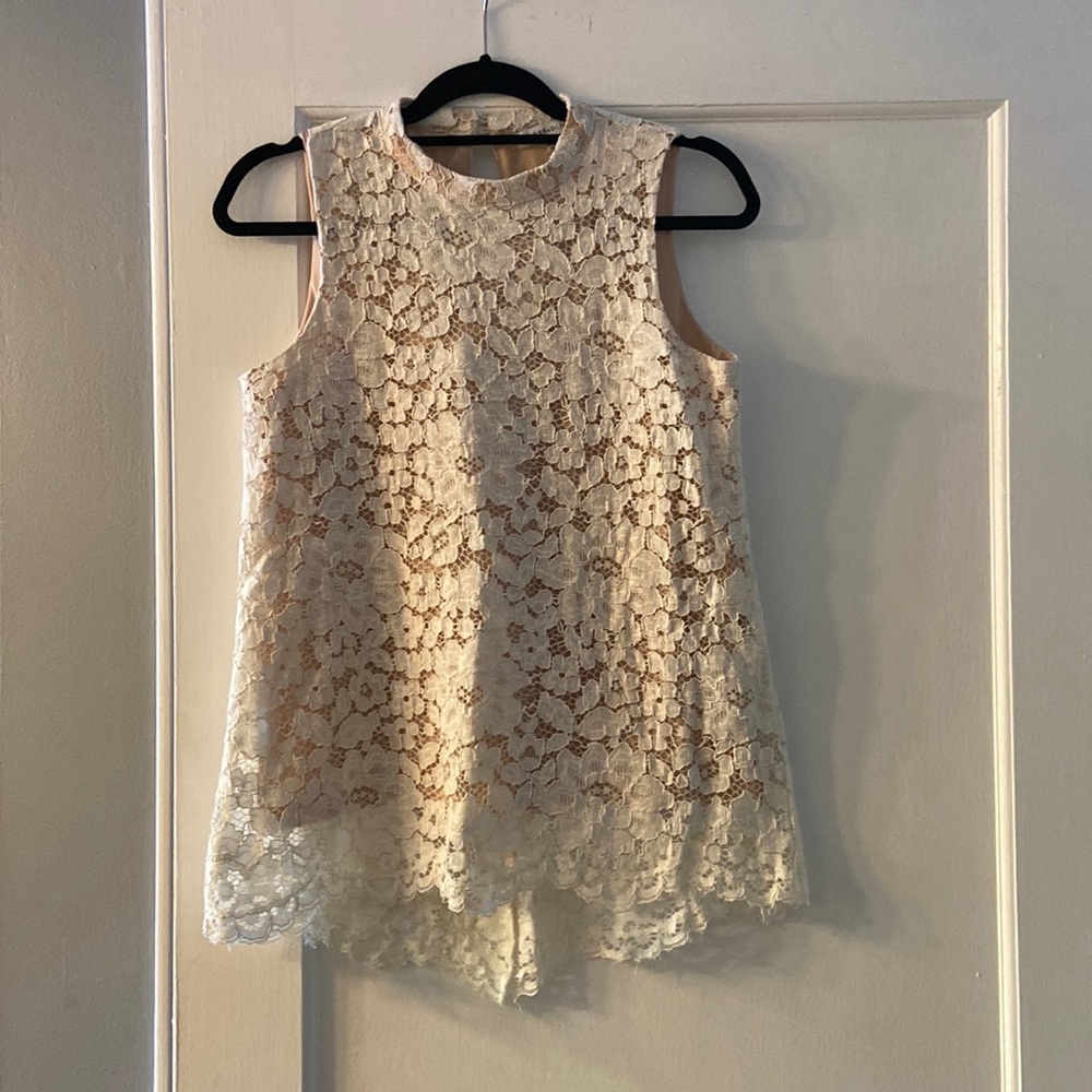 Rose and Olive lace tank size small